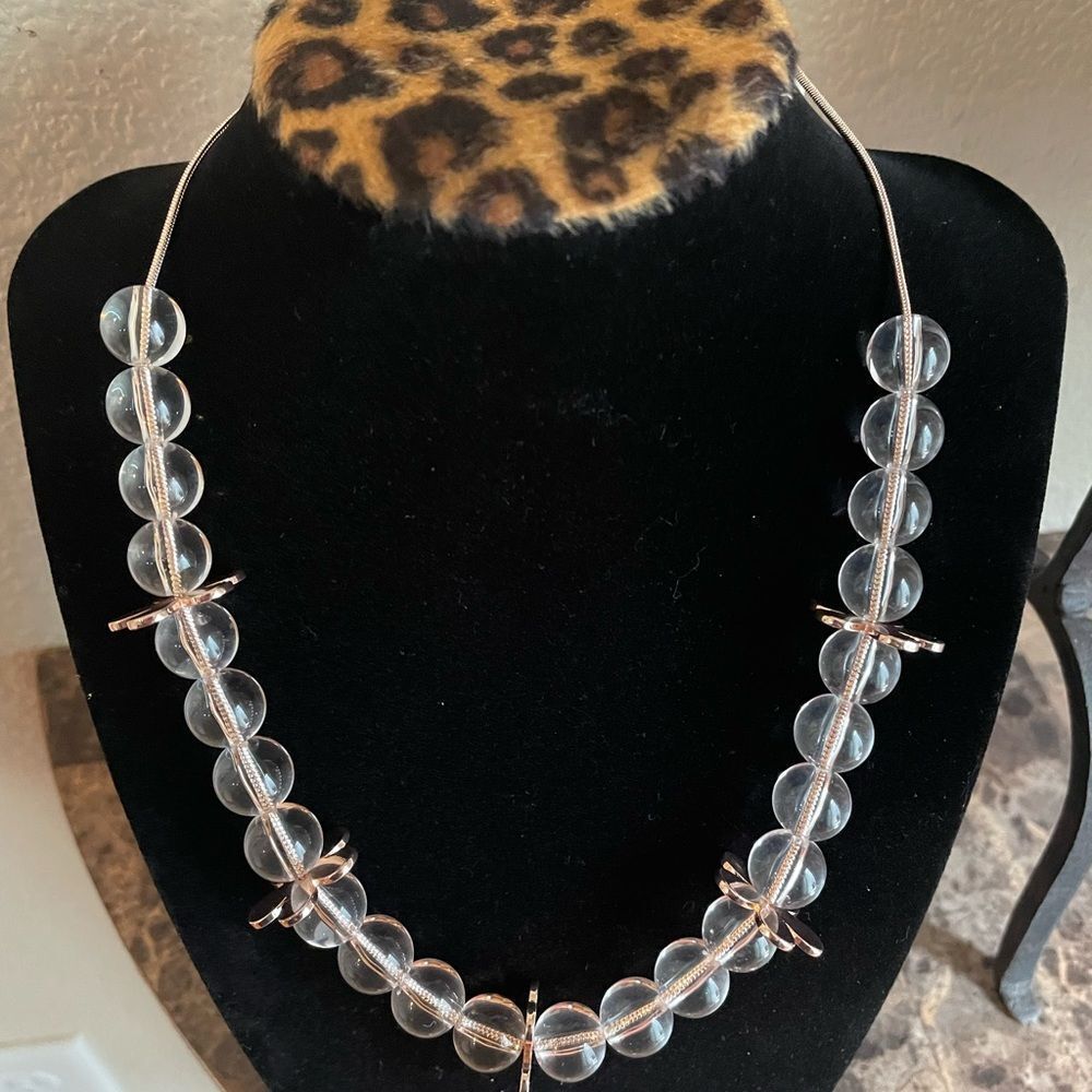 inspire NEW YORK Floral Necklace 18" Rose Gold